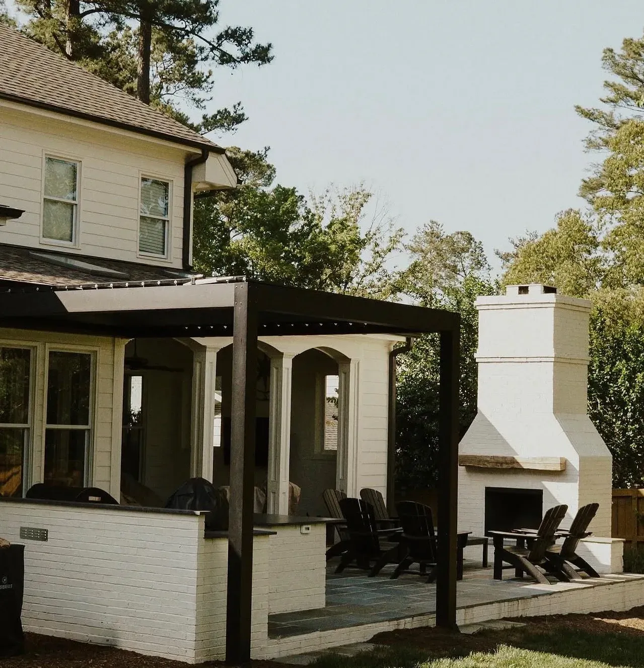 Raleigh Paver Patio, Pavilion, Outdoor Kitchen, and Fireplace