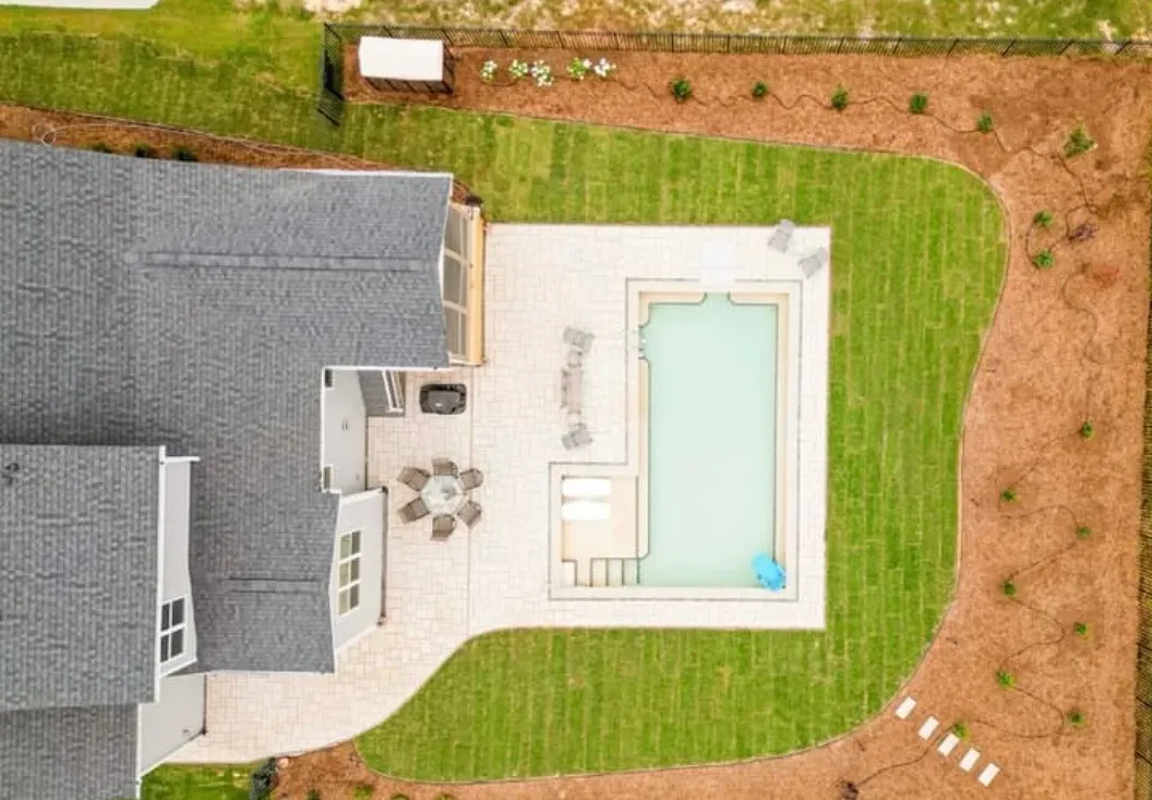 Rolesville Inground Pool, Sand Membrane and Techo Bloc Paver Patio
